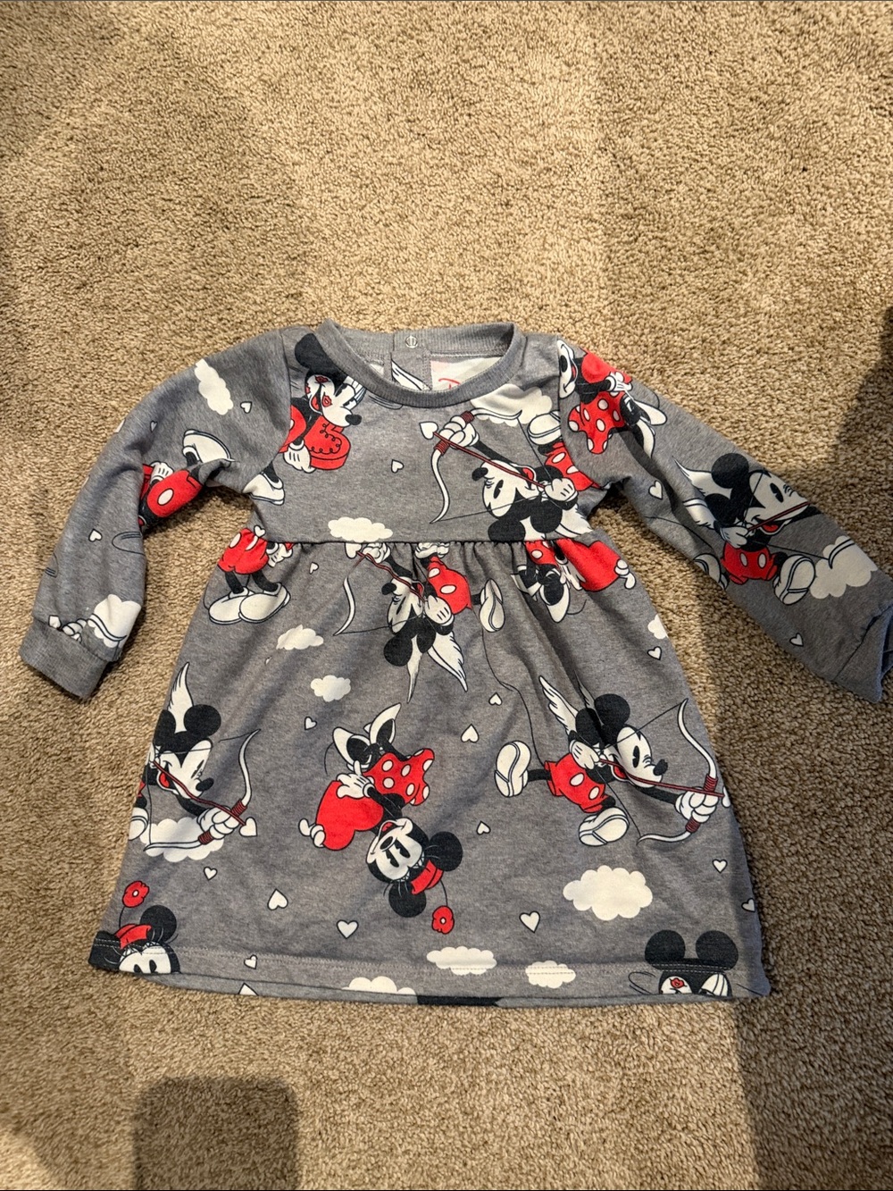 Disney Minnie Mouse valentines Long Sleeve Dress 18m